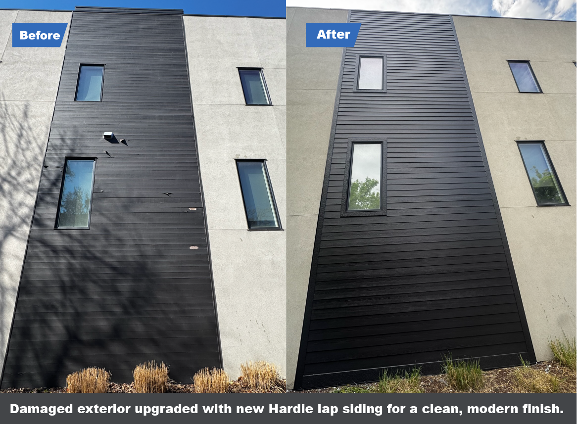 Before and after siding repair and replacement project by Pro Siding Chicago Inc in Chicago