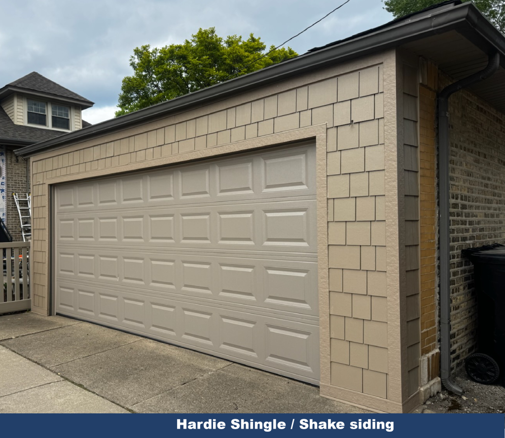 Hardie Shingle Shake Siding Installation in Chicago Hardie Shingle shake siding installation for accent walls, dormers, gables, and decorative exterior upgrades by Pro Siding Chicago Inc.
